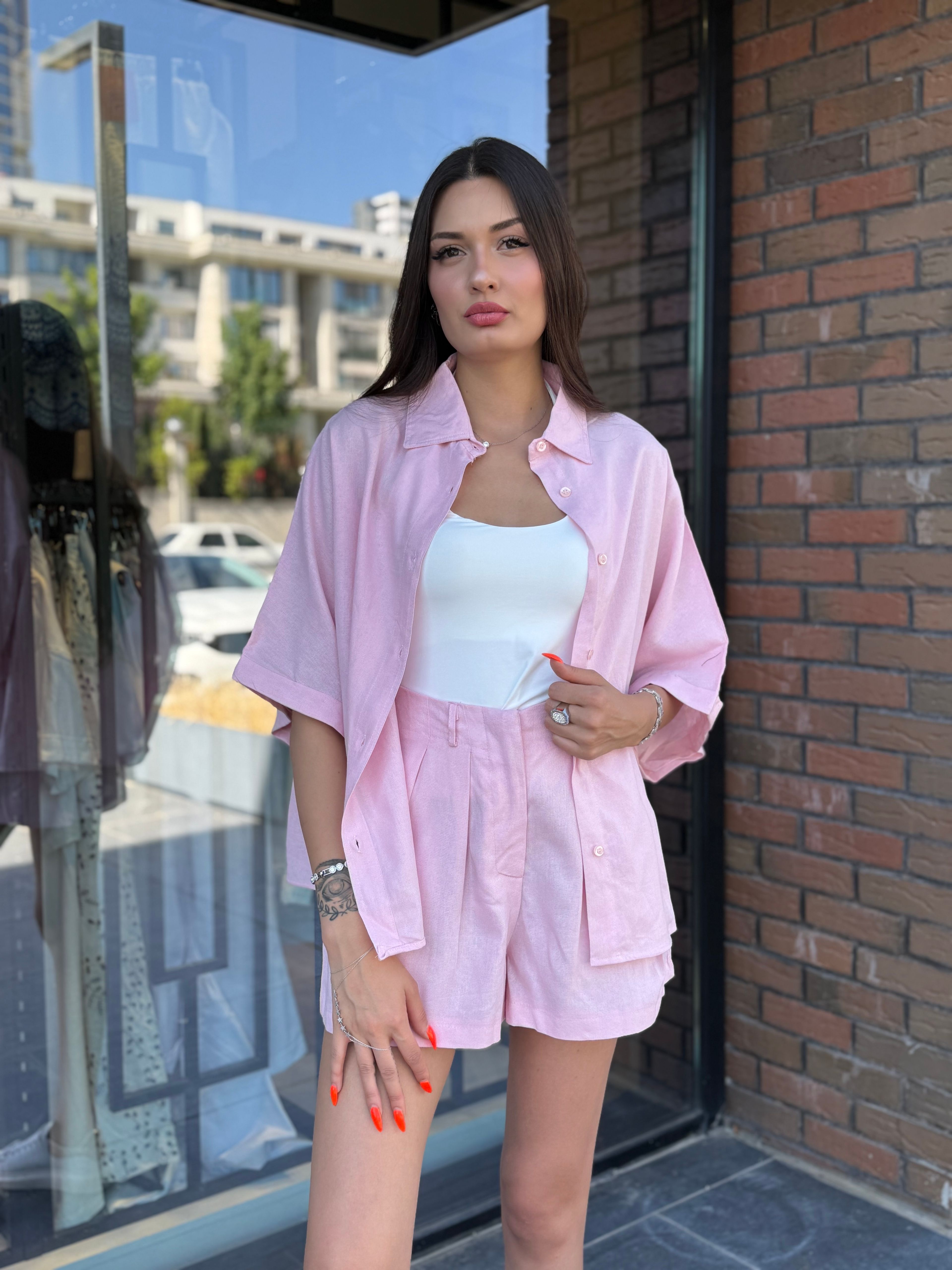 Keten Şortlu Takım 