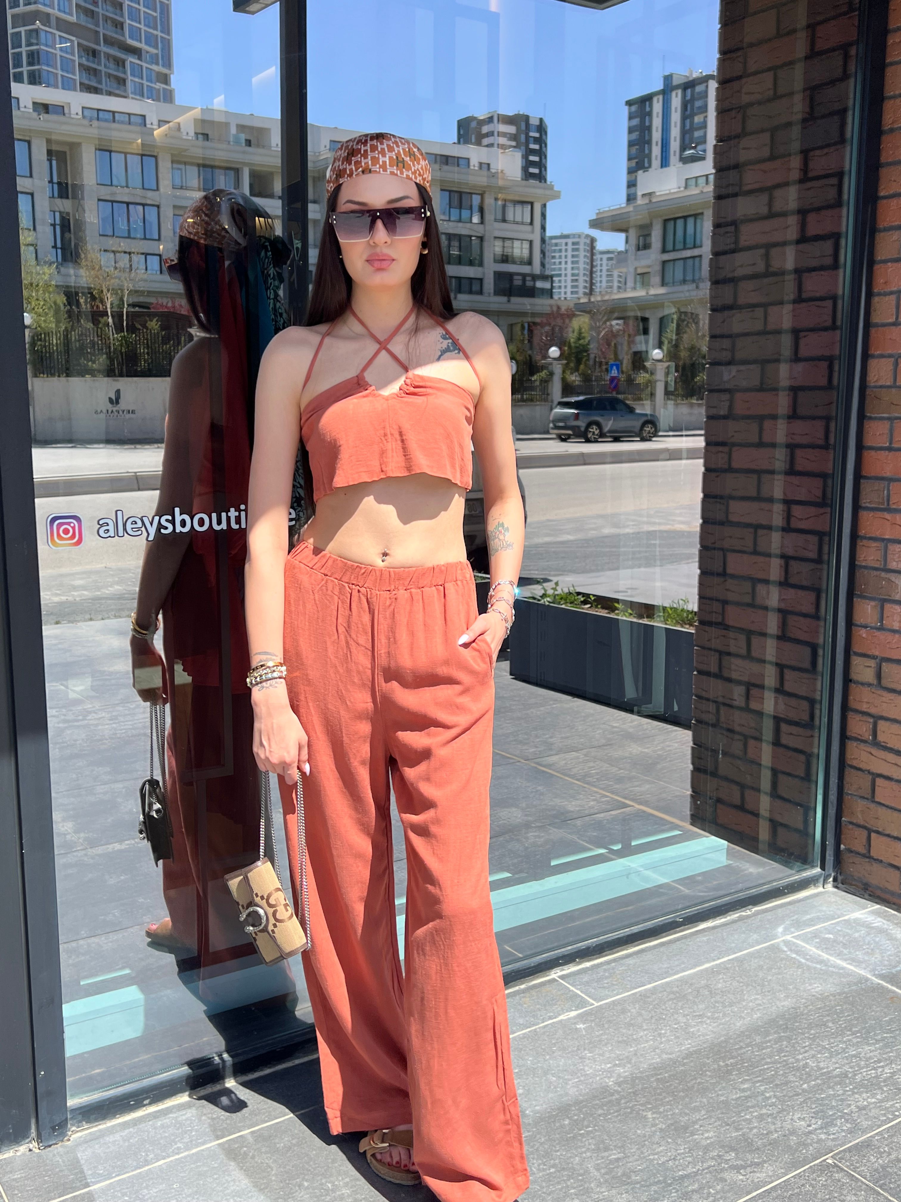 Crop Pantolon Takım