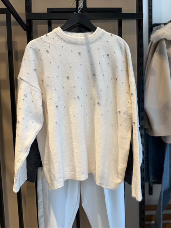 DAĞINIK TAŞLI UZUN KOL TRİKO