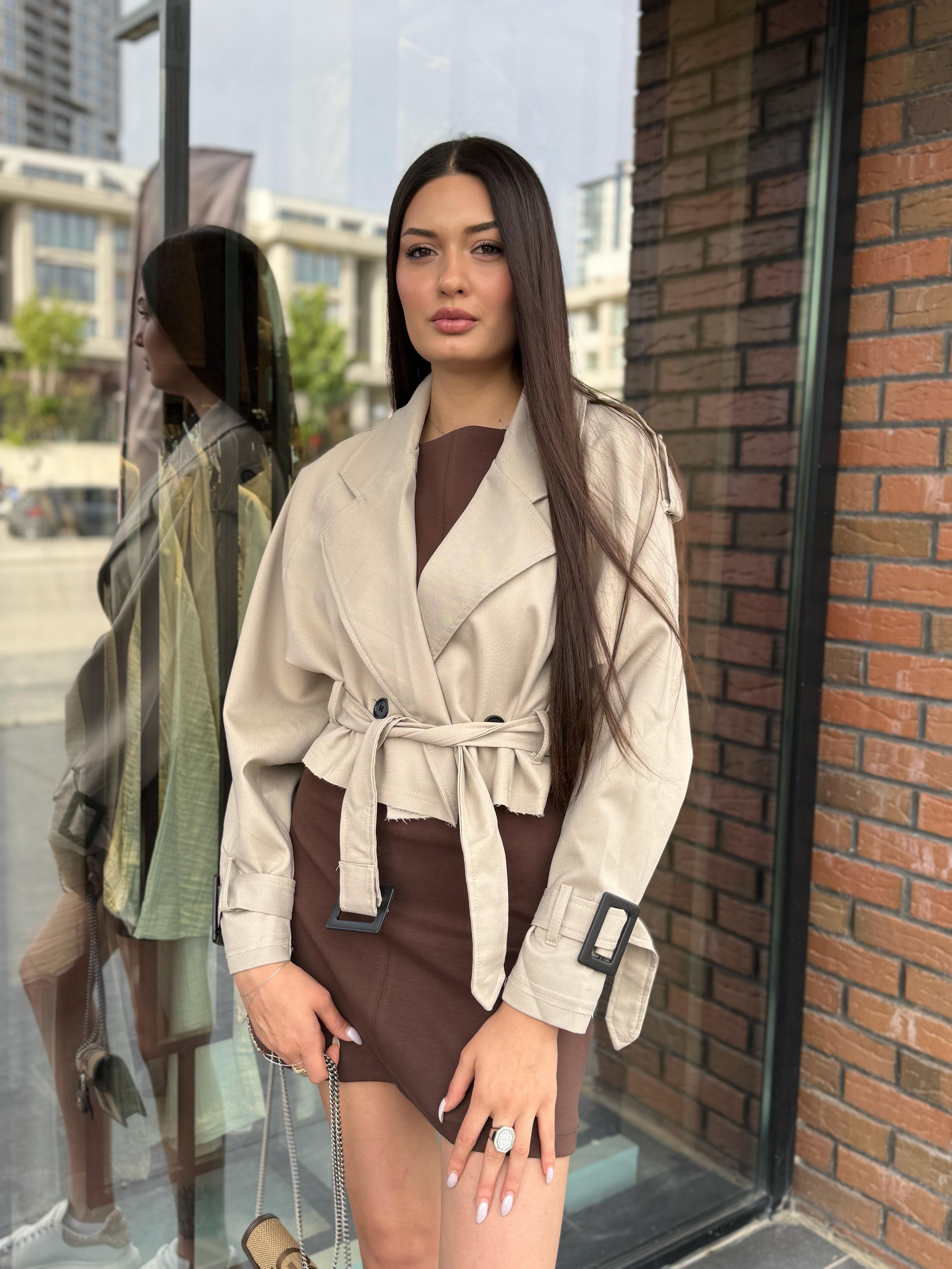 Kısa Trenchcoat - Bej