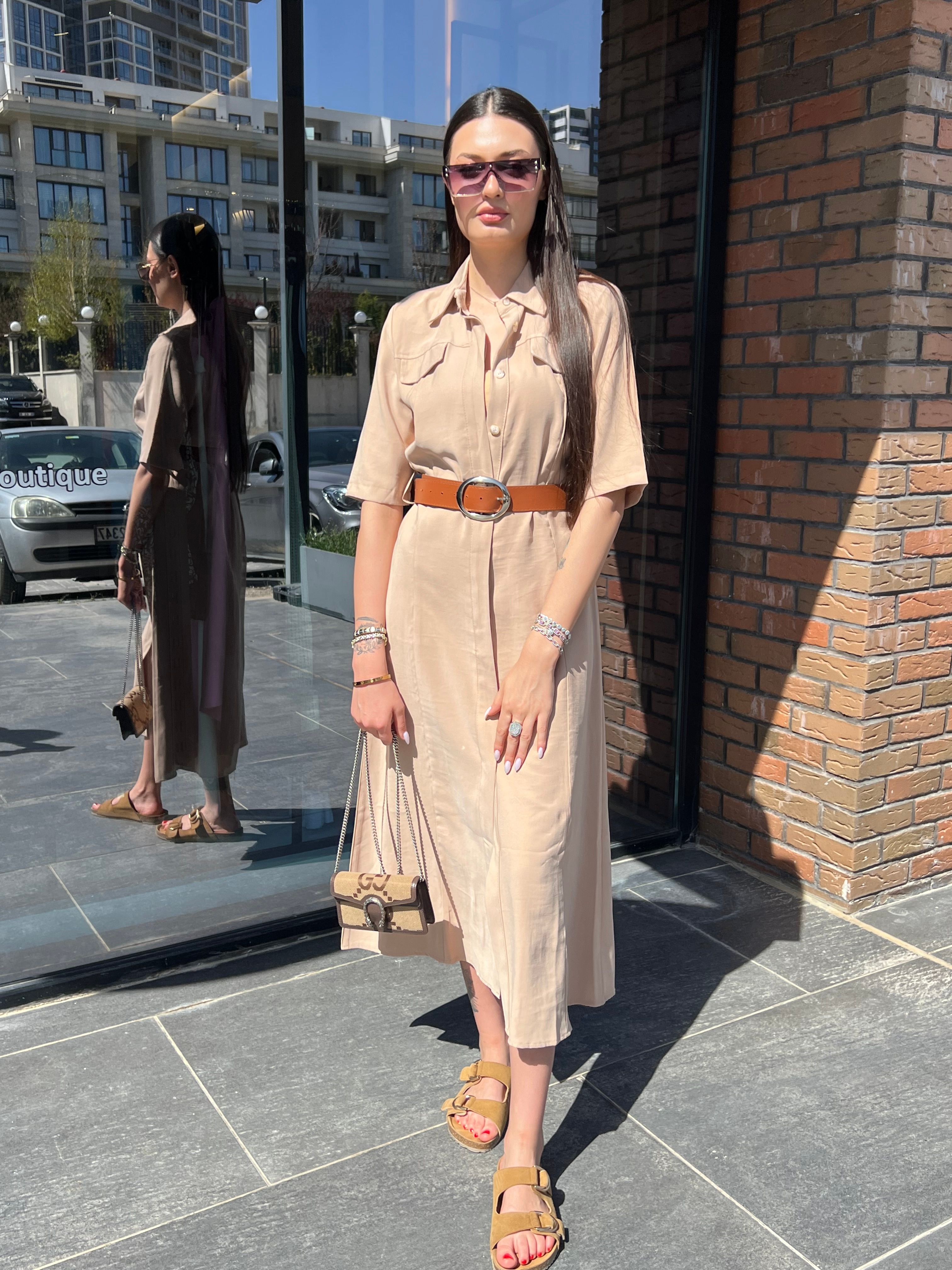 Tencel Cepli Elbise