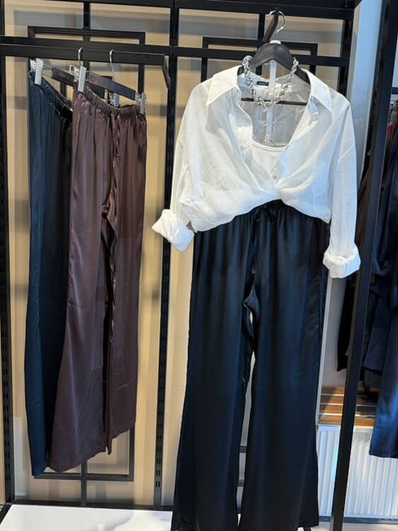 BELİ BAĞCIKLI SATEN PANTOLON 