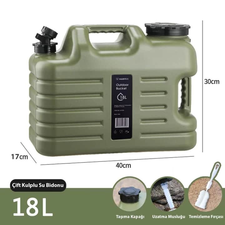 Madfox Galon Air PE Musluklu Su Bidonu 18 Litre — 1