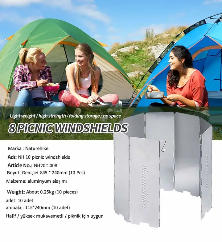 Naturehike Katlanır Rüzgar Kesici Aparat | 10 Parça | — 5