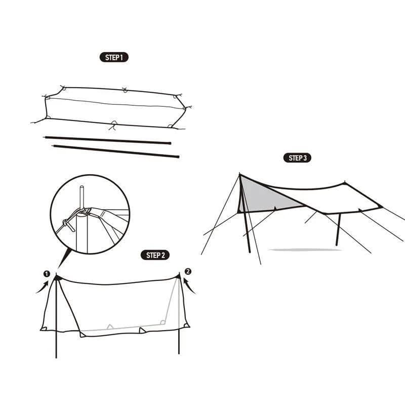 Naturehike Square Glamping 3x5 mt Tarp [Güneş ve Rüzgar Koruma Tentesi] Quicksand Gold — 6
