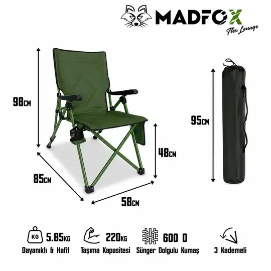 Madfox FlexLounge 3X Katlanabilir Kamp Sandalyesi