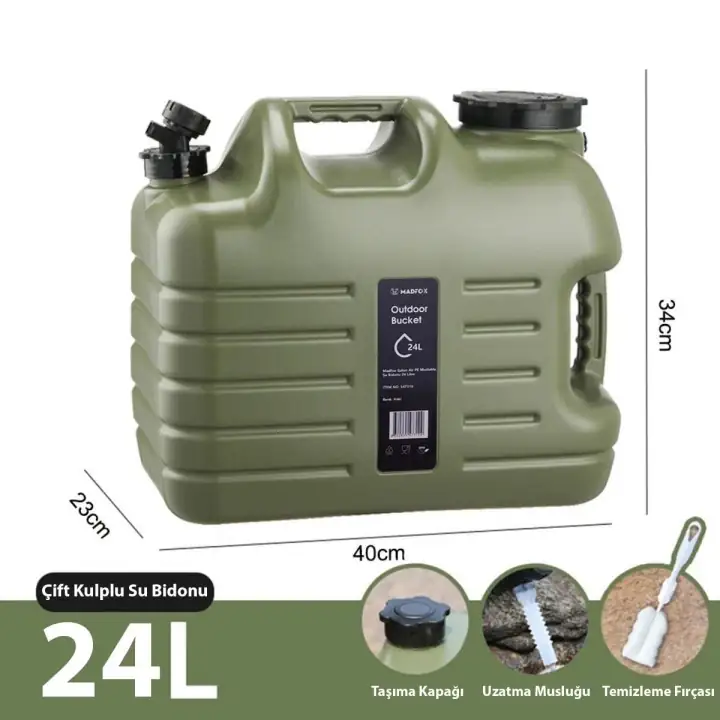 Madfox Galon Air PE Musluklu Su Bidonu 24 Litre — 1