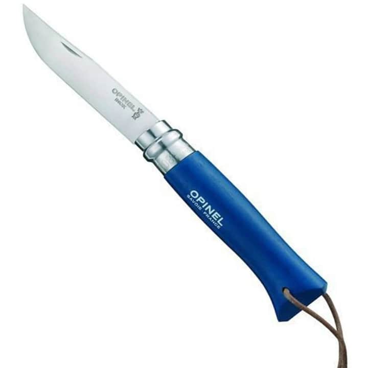 Opinel Inox 8 No Deri Kılıflı Paslanmaz Çakı (Mavi) — 1
