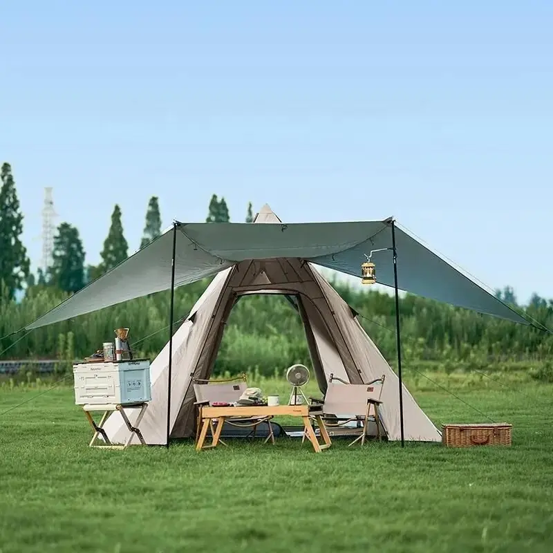 Naturehike Glamping 4 Kişilik Çift Katmanlı Otomatik Kurulum Piramid Çadır — 4