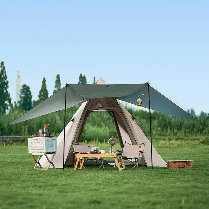 Naturehike Glamping 4 Kişilik Çift Katmanlı Otomatik Kurulum Piramid Çadır — 4