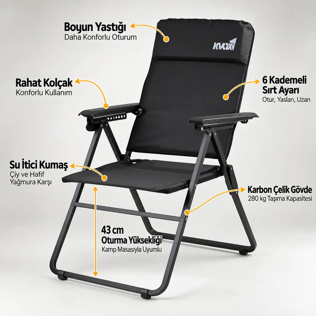 Kvox Stepp Ultra Dayanıklı Katlanabilir Kamp Sandalyesi — 2