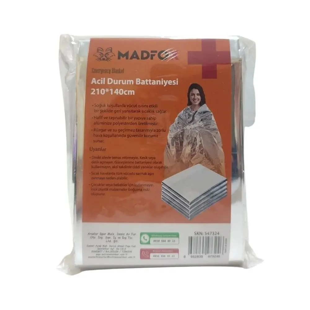 Madfox Emergency Blanket Acil Durum Battaniyesi 210*140cm — 5