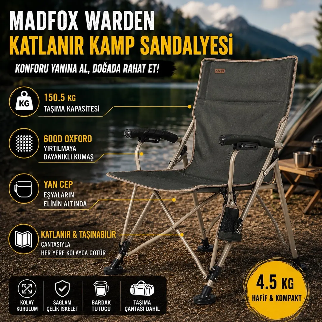Madfox Warden Katlanır Kamp Sandalyesi — 2