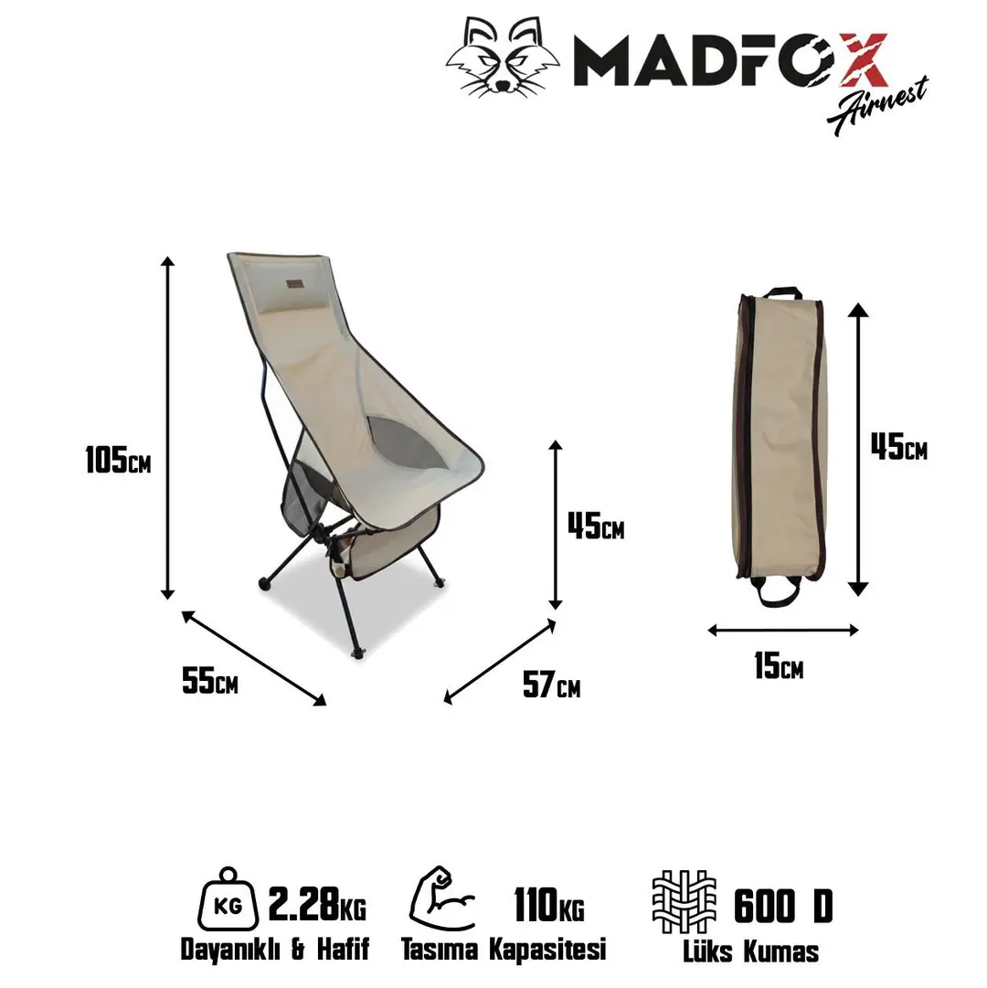 Madfox AirNest Ultra Katlanır Motosiklet Kamp Sandalyesi — 3