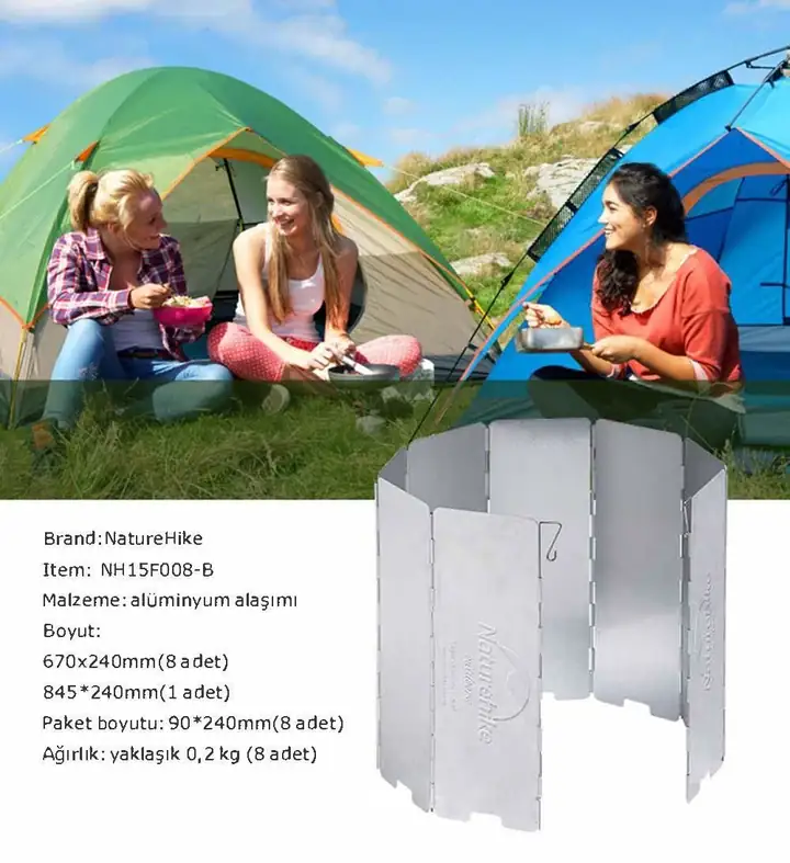 Naturehike Katlanır Rüzgar Kesici Aparat | 8 Parça | — 5