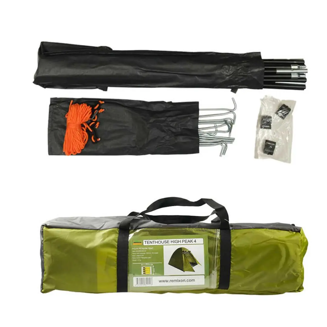 Tenthouse High Peak 4 Kişilik Çift Kat Yüksek Çadır 220*260*180cm [Yeşil] — 2