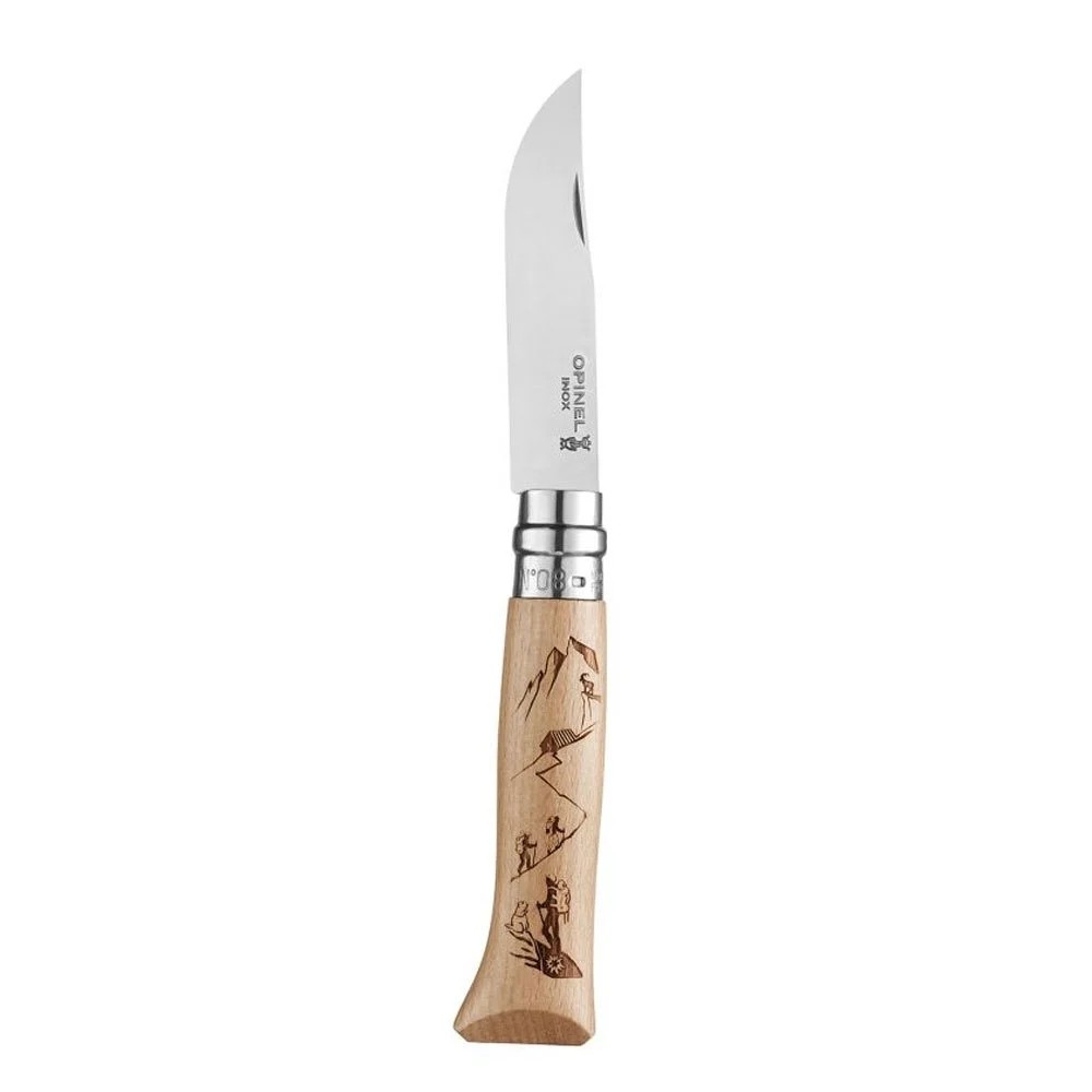 Opinel Inox No 08 Alpine Macera Yürüyüş Desenli Paslanmaz Çelik Çakı