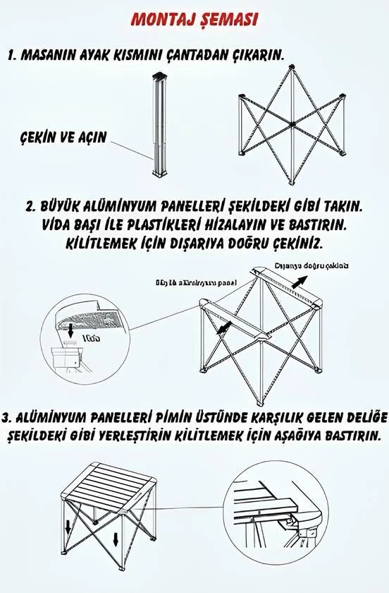 Campout Alüminyum Kamp Masası Küçük