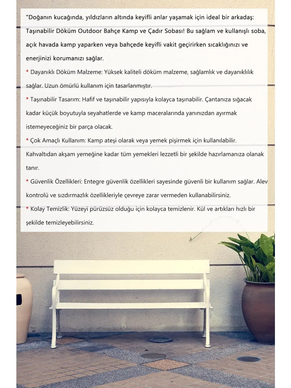 Northopia Yüksek Kalite Portatif Çadır Sobası Şömine Görünümlü Dış Bahçe Outdoor Kamp Karavan Soba — 2