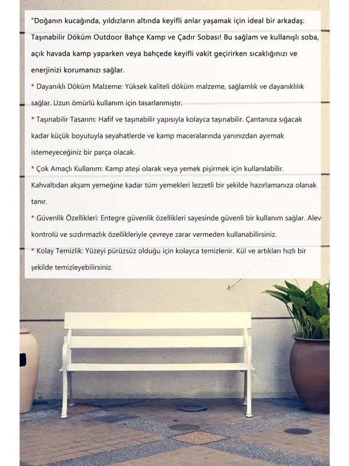 Northopia Yüksek Kalite Portatif Çadır Sobası Şömine Görünümlü Dış Bahçe Outdoor Kamp Karavan Soba — 2