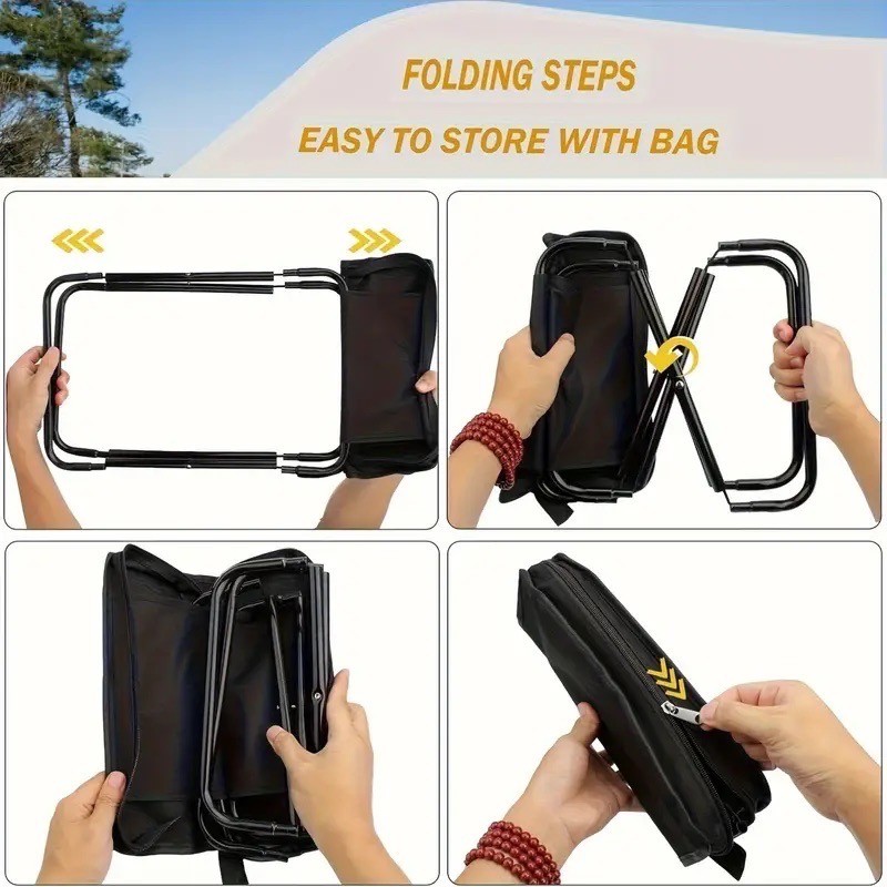 Northopia Flip Katlanır Kamp Taburesi - Siyah