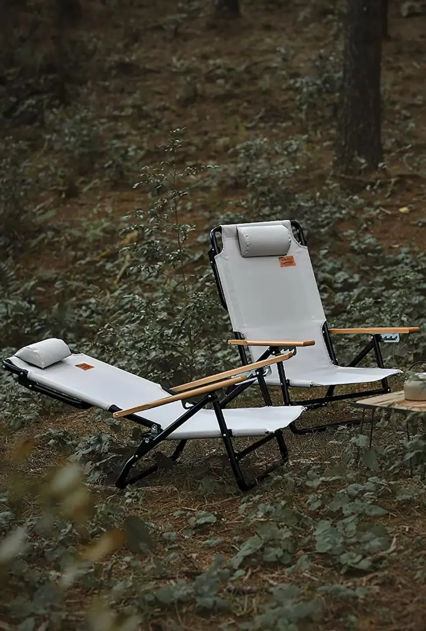 CAMPFESTO Nomad Katlanabilir Outdoor Sandalye Ahşap Kollu Kamp & Piknik Sandalyesi — 1