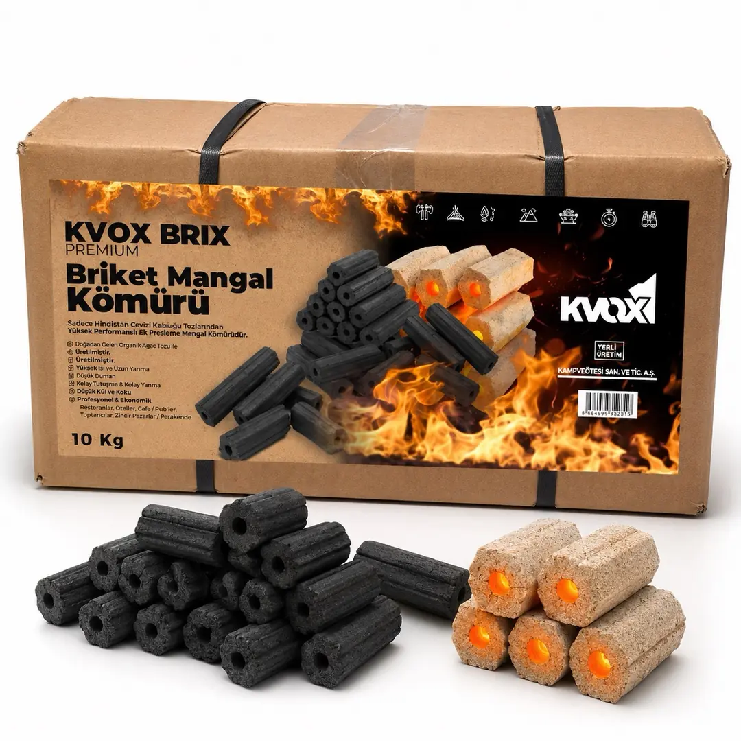 KVOX BRIX – Premium Briket Mangal Kömürü (10KG) — 1