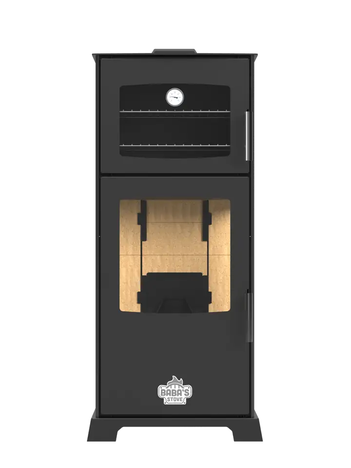 Baba's Stove Gold E Otomatik Fırınlı Pelet Sobası 12 kW - Termostatlı - Ev, Bağ Evi, Prefabrik