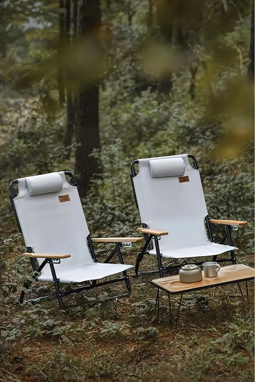 CAMPFESTO Nomad Katlanabilir Outdoor Sandalye Ahşap Kollu Kamp & Piknik Sandalyesi — 3