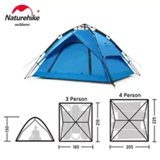 Naturehike 4 Kişilik Otomatik Kamp Çadırı