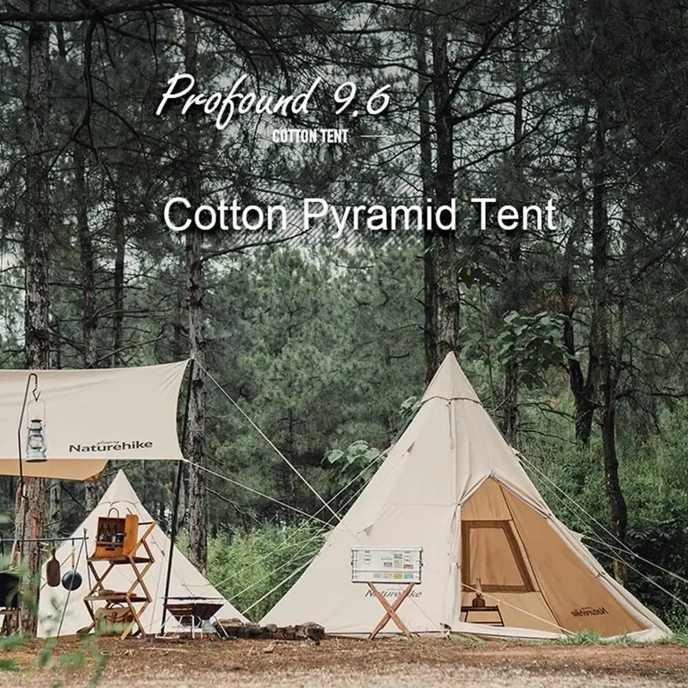 Naturehike Profound 9.6 Carpa Glamping Aile Çadırı | Cotton Pyramid Kanvas | — 3