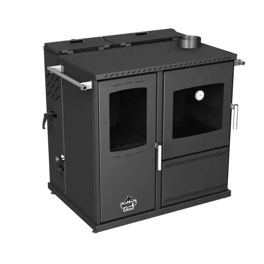 Baba's Stove Saphire Geniş Fırınlı Kuzine Pelet ve Odun Sobası 10 kW - Köy Evi, Bağ Evi, Mutfak