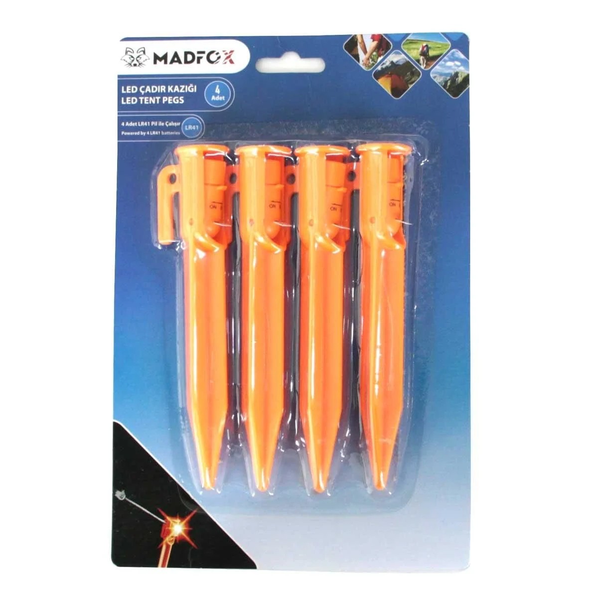 Madfox Led Işıklı Çadır Kazığı 15Cm 4Pcs  