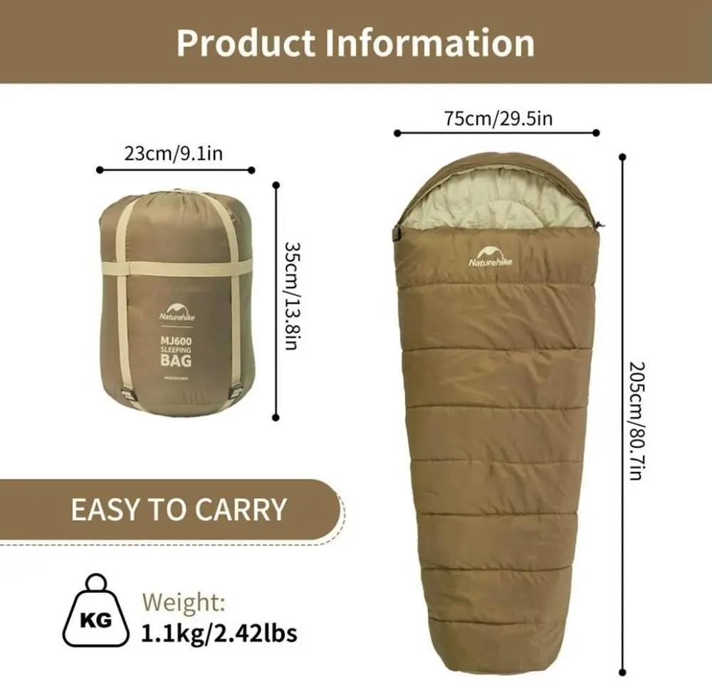 Naturehike MJ600 Mumya Tipi Pamuklu Uyku Tulumu — 7