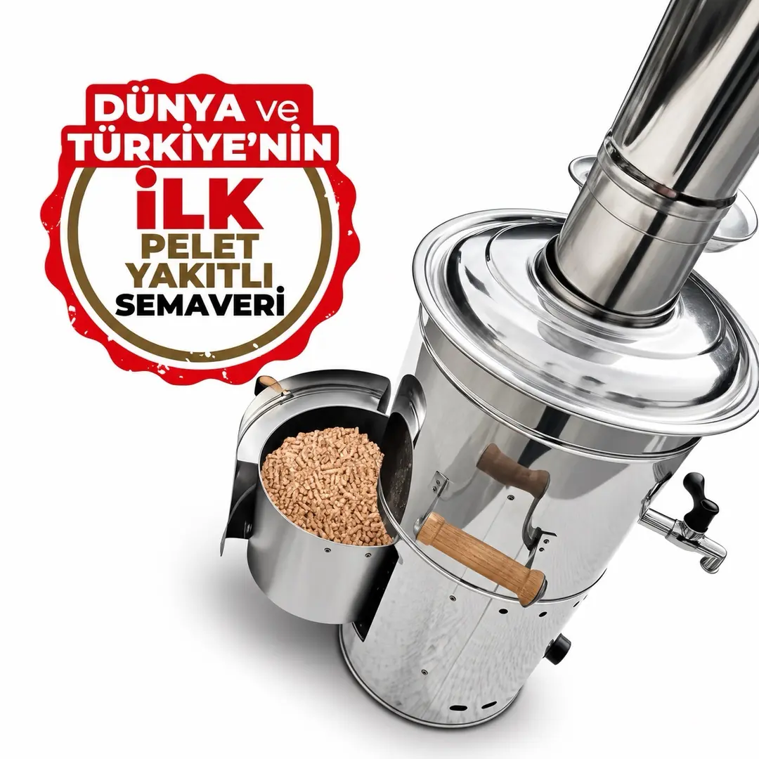 İfyıl Pelet Yakıtlı Dumansız Paslanmaz Çelik 4 Litre Semaver (1 KG Pelet Hediyeli) — 3