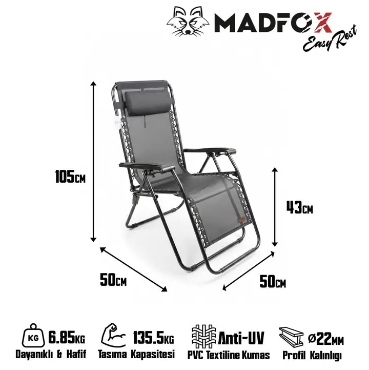Madfox EasyRest Katlanır Şezlong Sandalye — 6