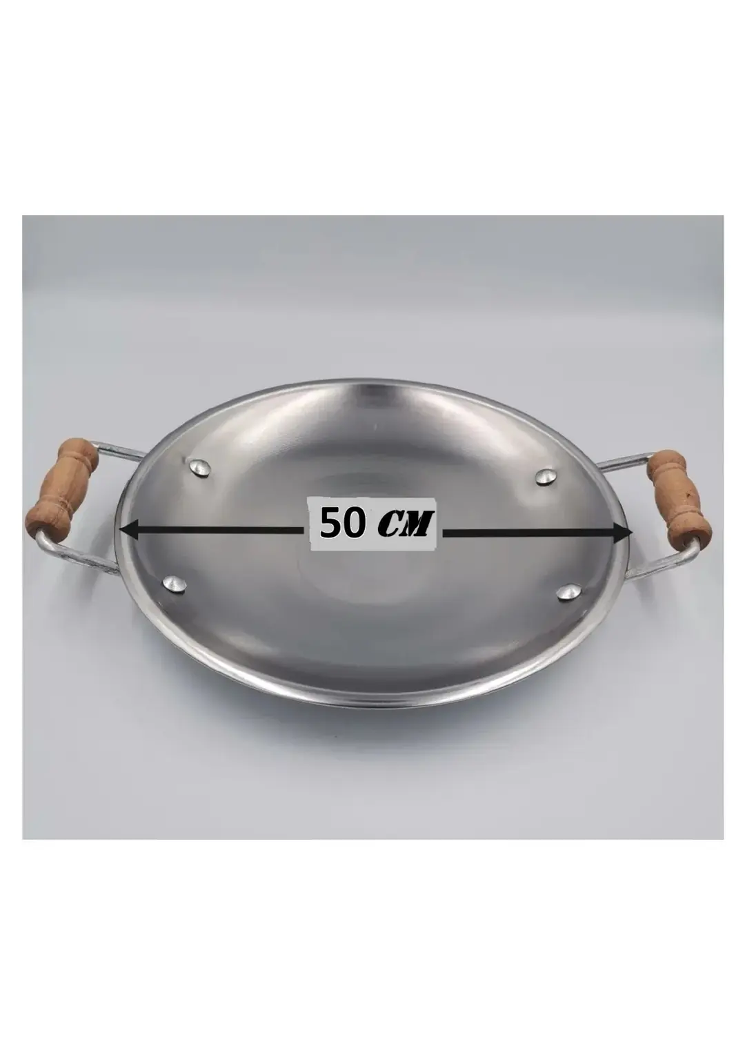 Kapaksız Sac Tava Ahşap Kulplu No:9 50cm — 3