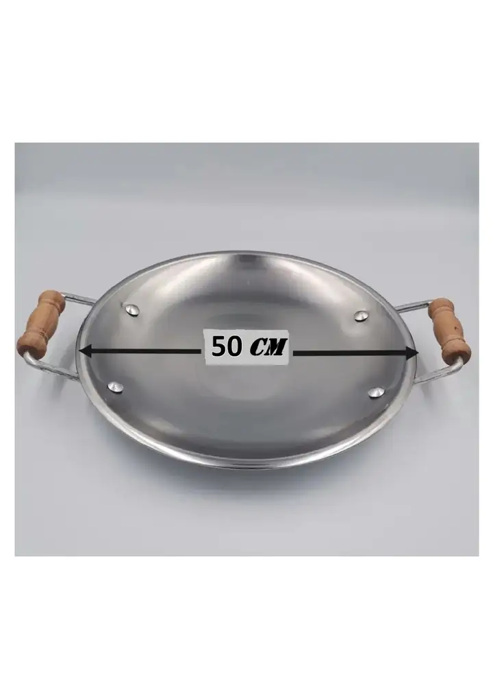 Kapaksız Sac Tava Ahşap Kulplu No:9 50cm — 3