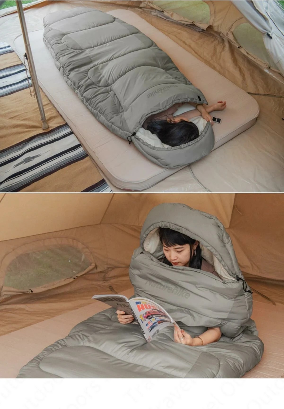 Naturehike PS300 Oval Ultralight Uyku Tulumu -9°C (Cloudy Grey )