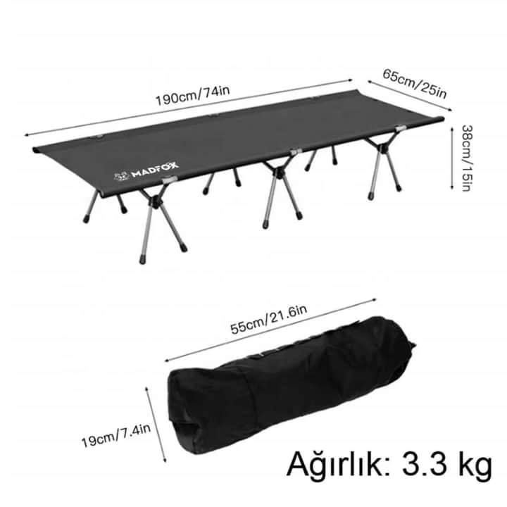 Madfox Avanger Katlanır Kamp Yatağı [ Kampet ] Siyah — 2