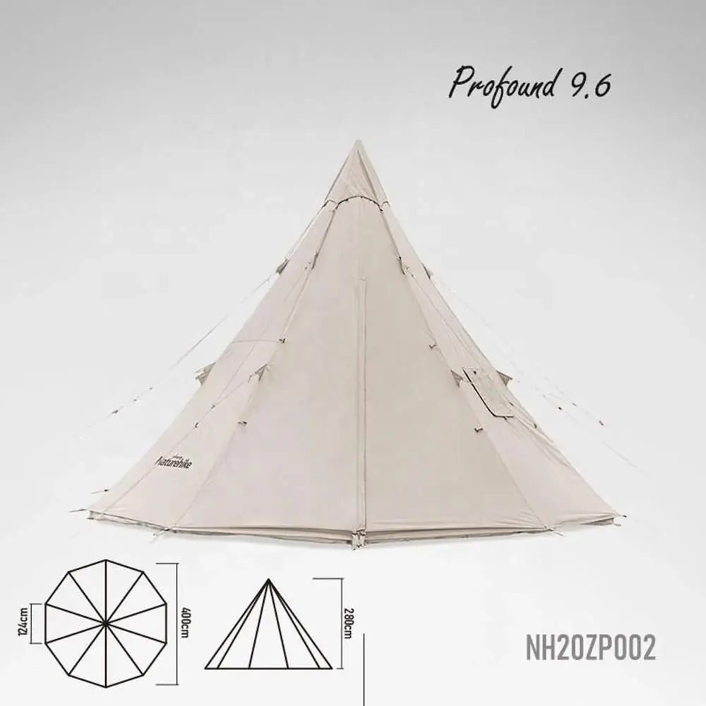 Naturehike Profound 9.6 Carpa Glamping Aile Çadırı | Cotton Pyramid Kanvas | — 2