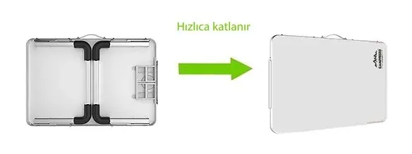 CAMPFESTO Portix Katlanabilir Outdoor Masa 60x40 cm Taşınabilir Piknik & Laptop Masası — 5