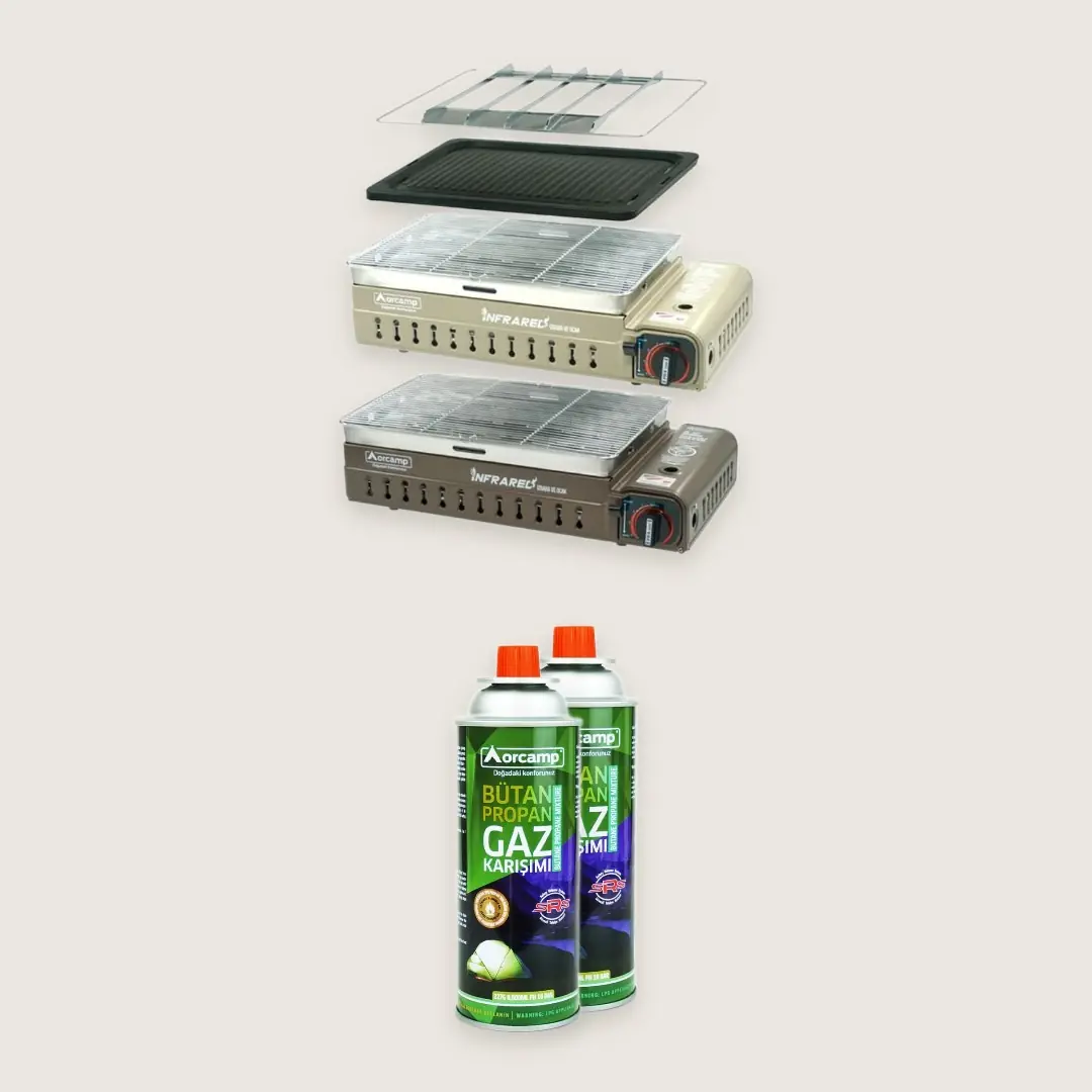 Orcamp Dumansız Izgara + Gaz Kartuşu Seti — 1