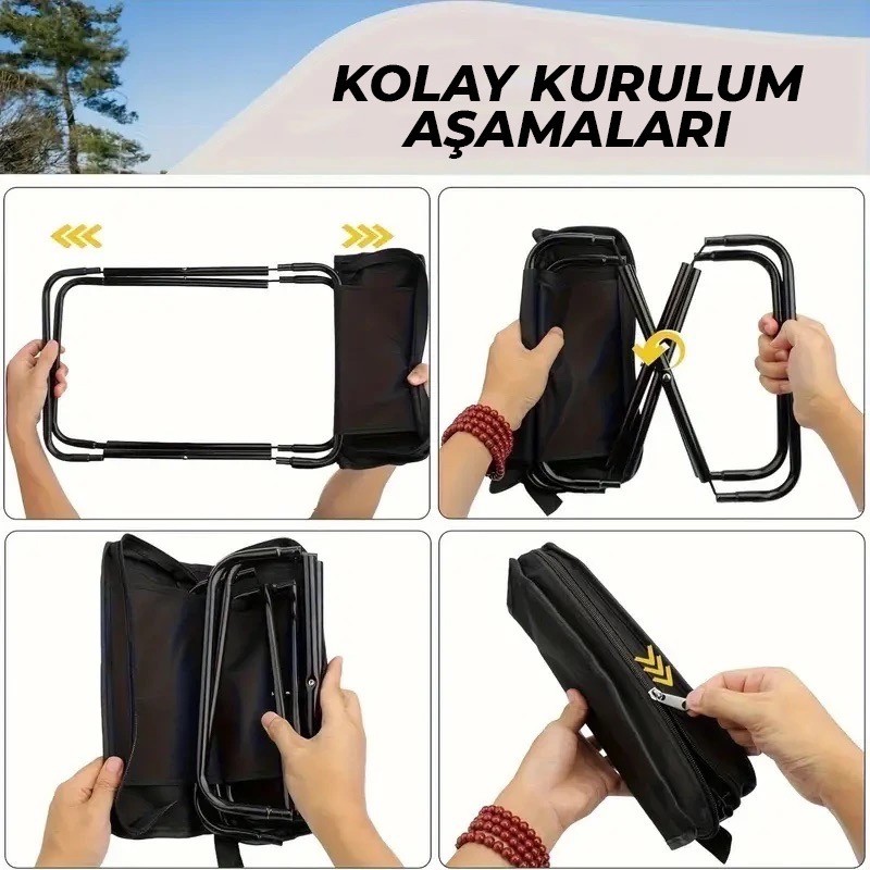 Northopia Flip Katlanır Kamp Taburesi - Siyah