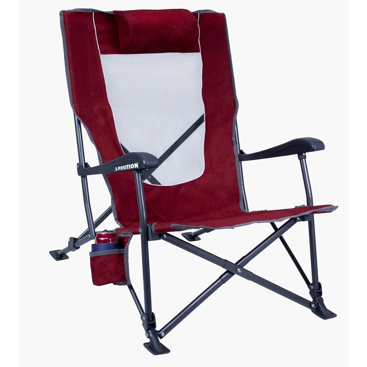 Gci Outdoor Low-Ride Recliner™ 3 Kademeli Katlanır Kamp Sandalyesi BORDO 