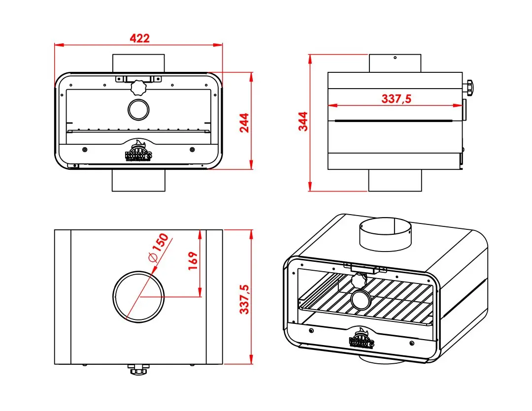 Baba's Stove Baca Fırını 13 cm Termometreli - Fırınsız Sobalar İçin - Ev, Bağ Evi, Köy Evi — 5