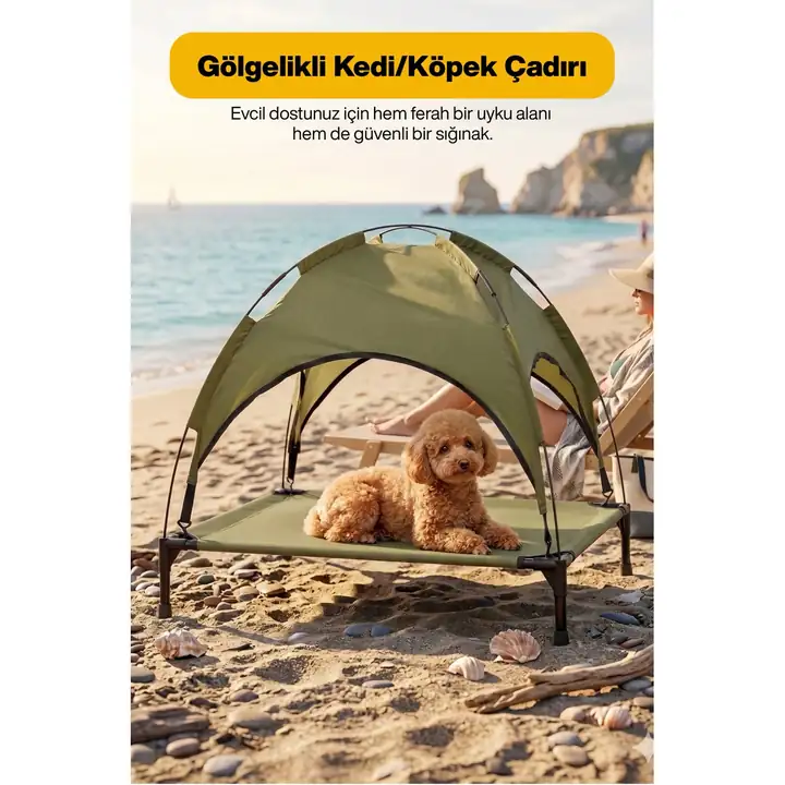 Yükseltilmiş Çocuk Çadırı UV Korumalı Gölgelikli Kamp, Bahçe & Plaj Tipi Taşınabilir Çadır Yatak — 7