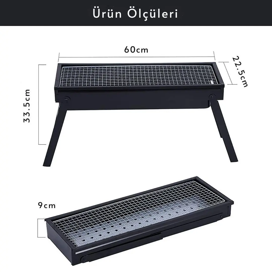 Madfox Cookout Portatif Katlanır BBQ Mangal BLACK — 4