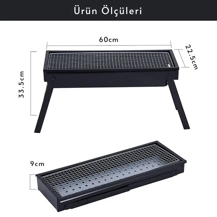Madfox Cookout Portatif Katlanır BBQ Mangal BLACK — 4