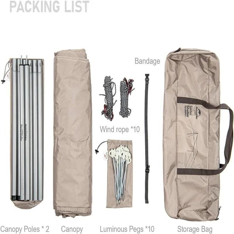 Naturehike Square Glamping 3x5 mt Tarp [Güneş ve Rüzgar Koruma Tentesi] Quicksand Gold — 5